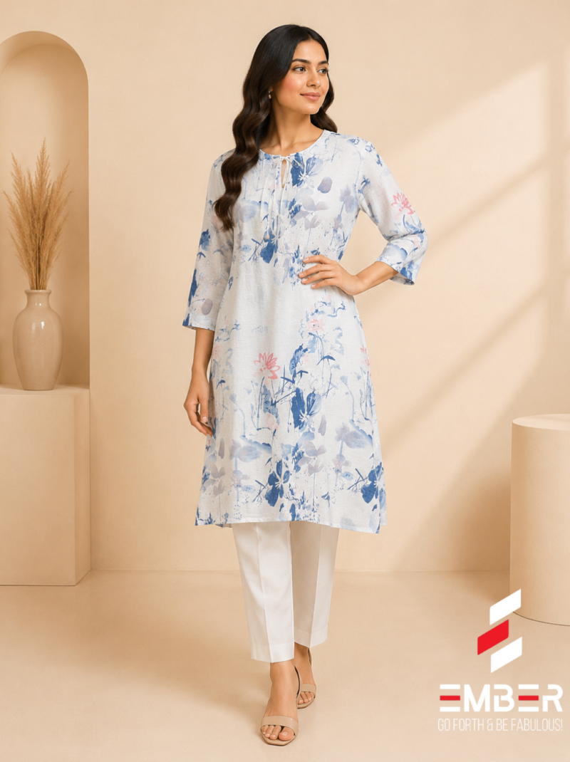 EMBER Ladies One Piece – Elegant Floral Print Women's Dress